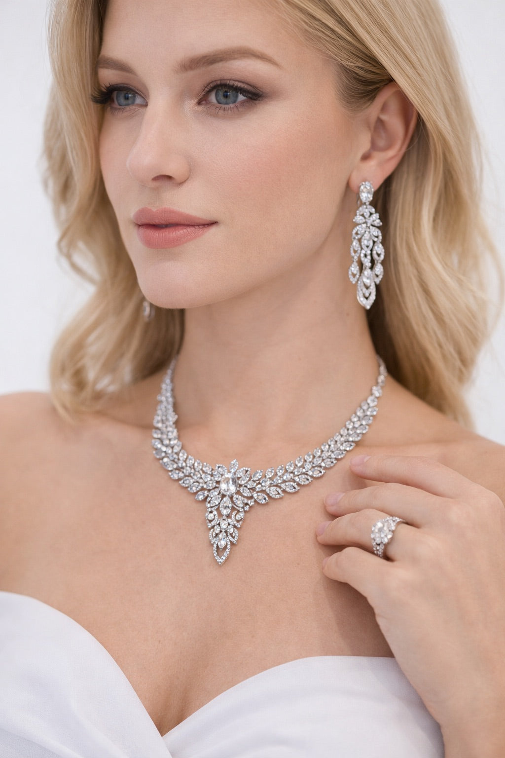 Luxury Zircon Full Set – Necklace + Earrings + Ring